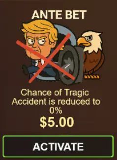 Drop the Boss Ante Bet feature card showing the boss with an eagle